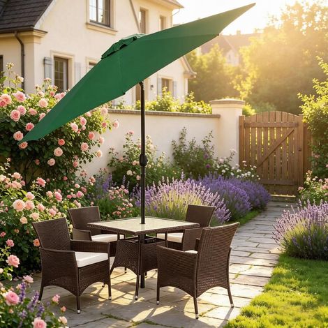 Parasol moderne pour loisirs et restauration, parasol élégant pour terrasse, parasol de jardin, parasol d'extérieur au design classique (uniquement 1 parasol, socle non inclus (1/5)