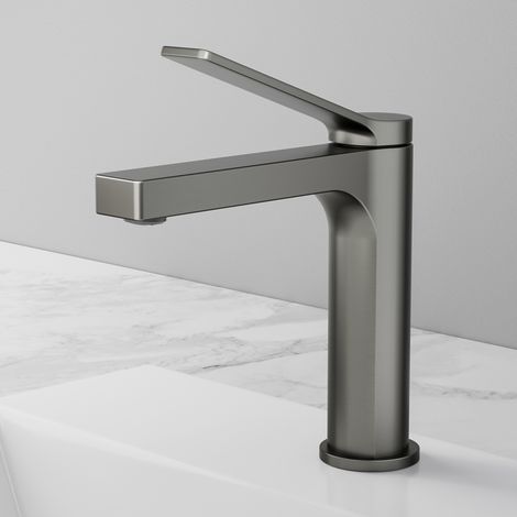 EMKE Wasserhahn Waschbeckenarmaturen 195 x 173 x 46 mm Anthrazit Matt Mischbatterie Küchenarmatur mit Luftsprudler Waschtischarmatur