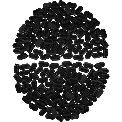 STOBAZA 100 Pièces Bouchons de Tuyau Ovales en Plastique Noir Protecti (1/5)