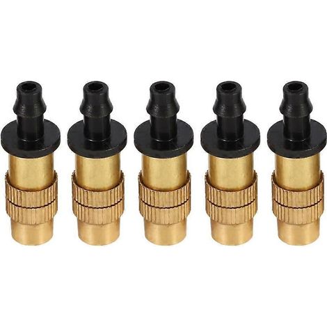 Watering Equipment - 5pcs Adjustable Brass Misting Spray Nozzle Atomizing Sprinkler For Garden Watering Irrigation (1/5)