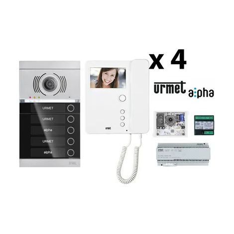 URMET 1783/324 - KIT Videocitofonico Quadrifamiliare Urmet Alpha