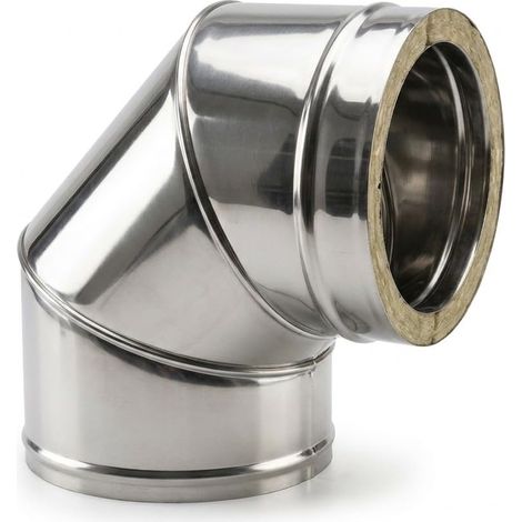 MAKA Curva 90 Gradi Canna Fumaria Doppia Parete Inox Ø 180-230 mm (1/5)