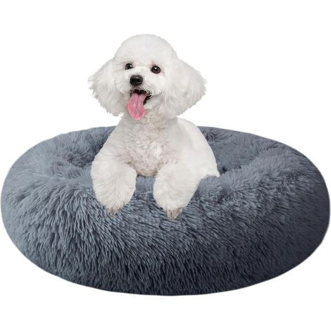 Lit pour Chat d'intérieur - 50cm - pour Petits et Grands Chiens - Lit Rond Lavable pour Chiot et Chaton avec Fond antidérapant (1/5)