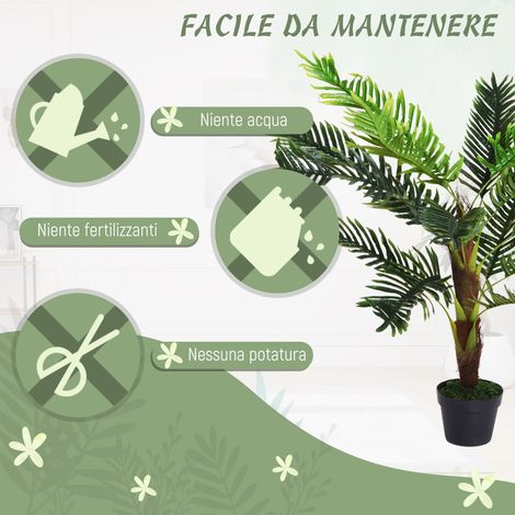 123 cm große künstliche Cycas-Palme, Kunstpflanze für drinnen und draußen, inklusive Topf, Dekoration für Haus und Garten.