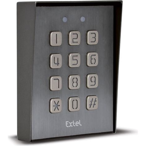 1 Clavier à code, Finition aluminium, Touches inox, Rétroéclairé, IP44, Pour portail et interphone