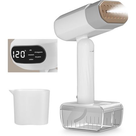 Defroisseur Vapeur Vertical 1800W, Humide et Sec Fer à Repasser Steamer Portable, réservoir d'eau de capacité de 330ML, le bureau, maison, Mini défroisseur à vêtements de voyage compact (1/5)