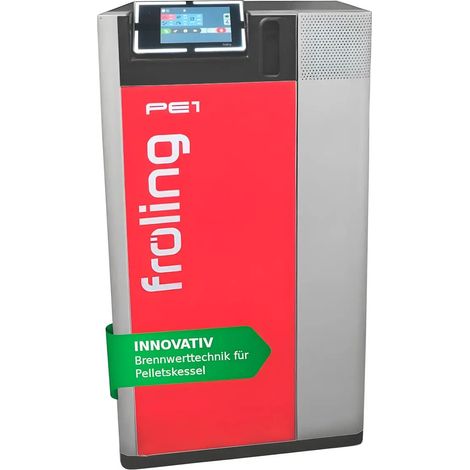 Fröling Caldaia a pellet PE1 Pellet 20 kW con display touch da 7" senza scambiatore di calore a condensazione, 14204C