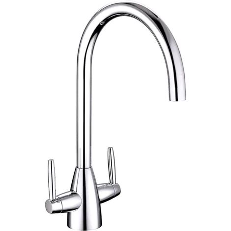Nuie Nila Kitchen Sink Mixer Tap Dual Lever Handle - Chrome (1/2)