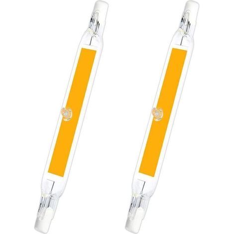 R7S 78 mm LED 5 W Warmweiß 3000 K, 500 lm, R7S J78 COB Linear-LED ersetzt 40-W-/50-W-Halogen-Stiftlampen, schlanke 78-mm-R7S-LED-Lampe für Mini-Projektoren/Wandleuchten, nicht dimmbar, 2er-Pack [Energ (1/5)