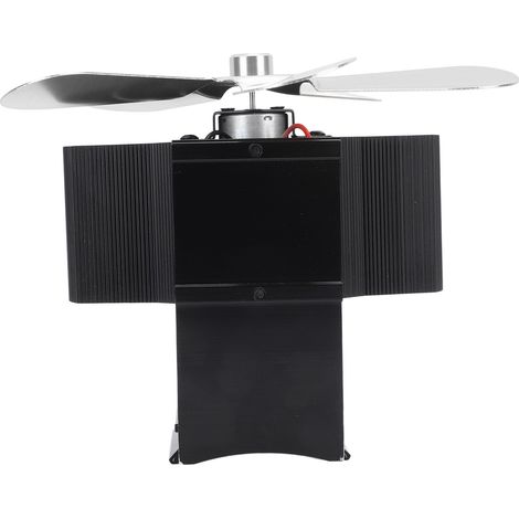 Ventilateur mural pour cheminée, 5 pales, alimenté par la chaleur, pour poêle à bois (argenté) (1/5)