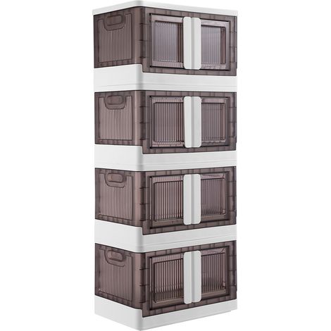 Set 4 Scatole Contenitori Stoccaggio Portaoggetti Organizer Pieghevole 4 x 45 L (1/5)