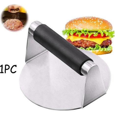 Presse à Burger Steak Haché,Presse à viande,Moule de Pâté,Moule à Steak Haché Antiadhésive,Presse à Hamburger + poignée en silicone (1/4)