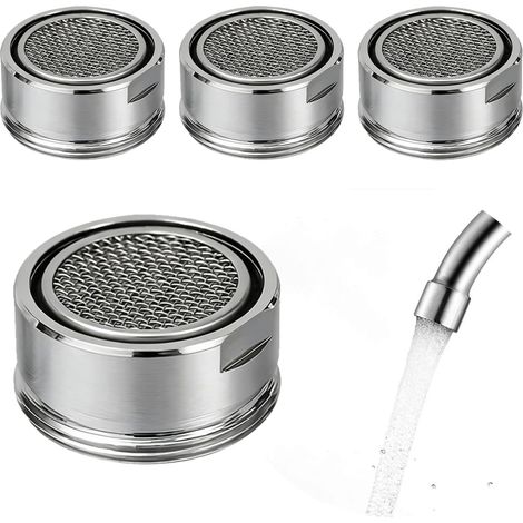 Aérateur de robinet de cuisine en 4 pièces, buse de filtre de robinet de 24 mm avec rondelle, pièces de rechange : régulateur de débit, économiseur d'eau. (1/5)