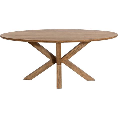 Made In Meubles – Table à manger ovale en bois de manguier – 200 x 100 x 77 cm – 8 à 10 places – Piétement croisé pour stabilité – Finition naturelle artisanale (1/5)