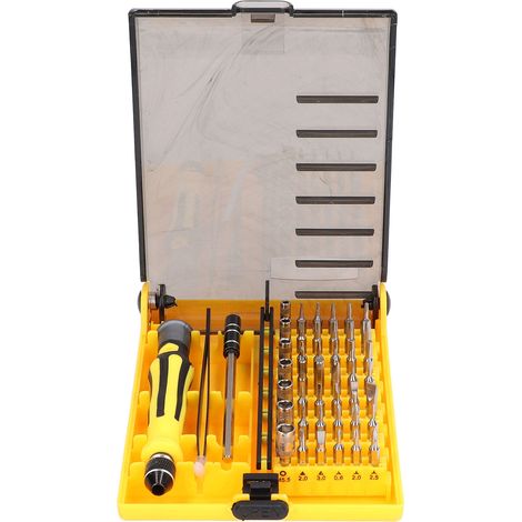 45-in-1 Präzisionsschraubendreher-Set, Miniatur-Reparaturbits mit Pinzette und Verlängerungsstange, Feinwerkzeuge für Elektronik (1/5)