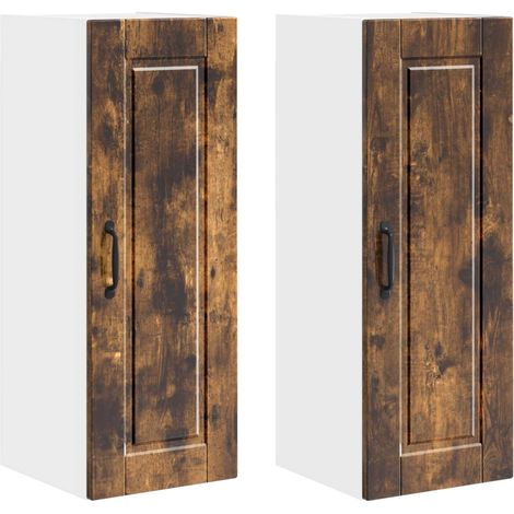 Maison Exclusive - Armadietto a muro PORTO 2 pz Rovere fumé Legno ingegnerizzato (1/5)