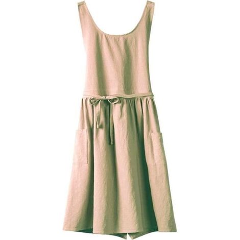 Tablier de ménage en coton – pur coton, col rond – pour cuisine, peinture, jardinage, nettoyage, magasin de fleurs - Kaki