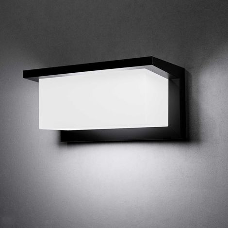 Appliques murales d'extérieur alimentées par secteur, 18W LED Appliques extérieures en aluminium étanche IP65 pour porche, porte d'entrée, garage, clôture, jardin, noir, blanc froid (1/5)