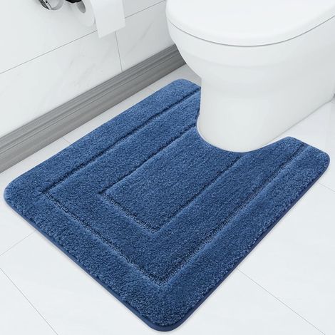 1 Tapis de bain, microfibre, antidérapant, découpe WC, absorbant, salle de bain (1/5)