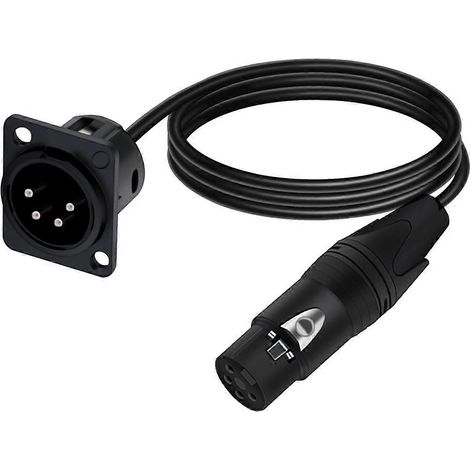 4-poliges XLR-Einbaukabel, Gehäuse auf XLR-Buchse, 3 Meter