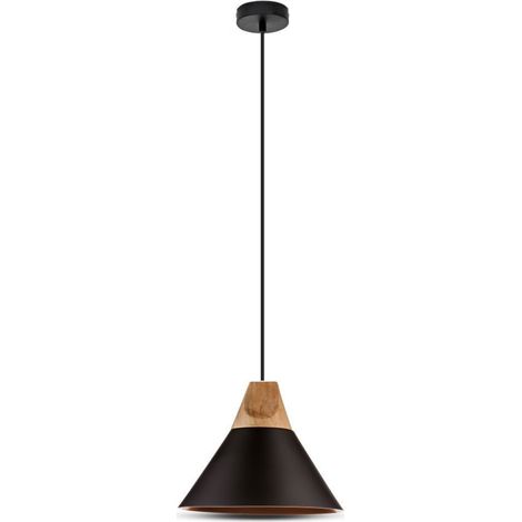 V-TAC LANTERNA PENDENTE LEGNO/ALLUMINIO LIGHT BLACK 3757 (1/5)