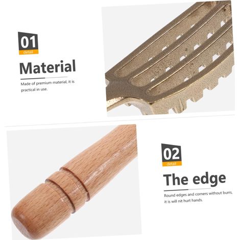 ÉCAILLEUSE ERGONOMIQUE POUR POISSON - Manche en bois antidérapant, lame en laiton durable pour une utilisation domestique et professionnelle (1/3)