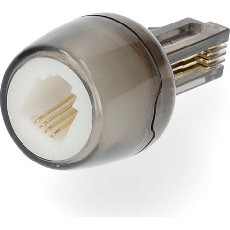 Nedis Anti-Twist Telefon Adapter / Verbindungstyp: RJ10 / Adaptertyp: Adapter / PVC / Schwarz / Transparent