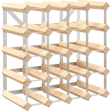 Râtelier à bouteilles, tient 20 bouteilles, design en bois massif, MULTI (1/2)