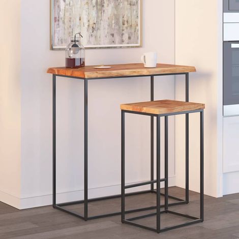 Tischplatte 80x60x2,5cm Rechteckig Massivholz Akazie Naturkante