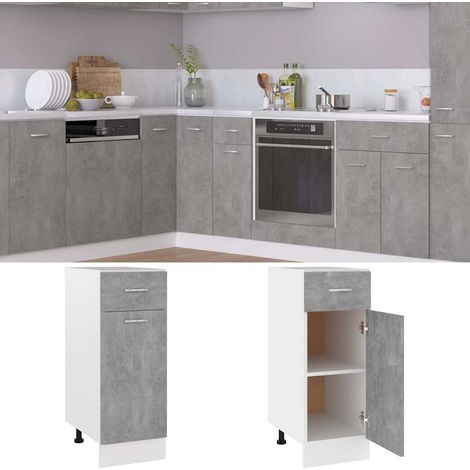 Maison Exclusive - Armadio Inferiore Cassetto “Lyon” Grigio Cemento 30x46x81,5 (1/5)
