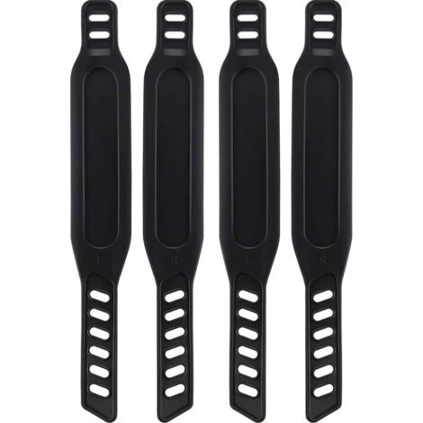 QORVA-Sangles de pédale vélo d'exercice ajustables – 2 paires en caoutchouc noir – Installation facile pour vélo appartement et gym (1/4)
