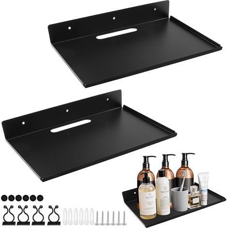 Etagères Murales Noir Alu Etagere Murale 20x30cm sans Percer (1/5)