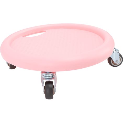 Skateboard für Bauchmuskeltraining mit Rollen, 4 Rollen, 360°-Drehung, leiser Betrieb, rutschfeste Gleitfläche, pink (1/5)
