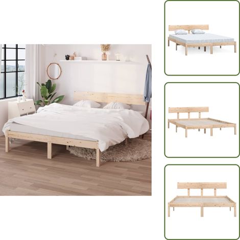 The Living Store Giroletto in Legno Massello 120x190 cm Small Double - Letto in legno