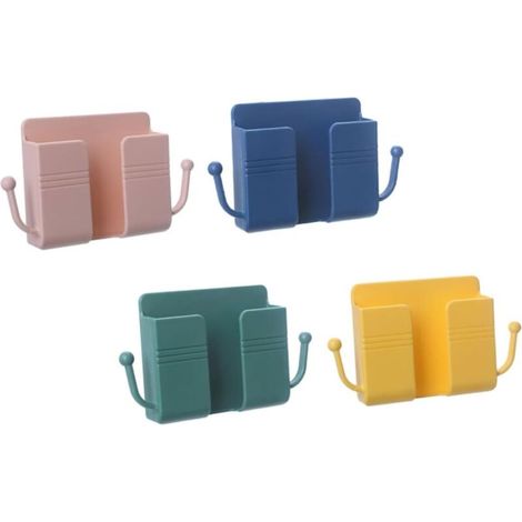 4 pièces Supports Muraux Adhésifs pour Chargeur De Téléphone Rangement Pratique pour Télécommandes Et Accessoires Coloris (1/5)