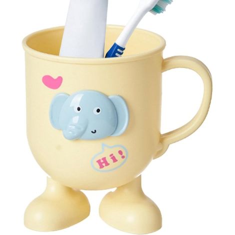 Vasos para enjuague bucal - Organizador de baño - Diseño de elefante 3D - 11 x 10,1 x 8,9 cm - Multicolor (1/5)