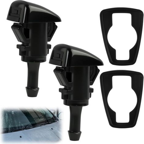 2 x Windscreen Wiper Nozzles, Plastic Car Wiper Nozzles, Windscreen Wiper Nozzles, Compatible with a Variety of Car Models, 5303833AA 55077460AA (1/5)