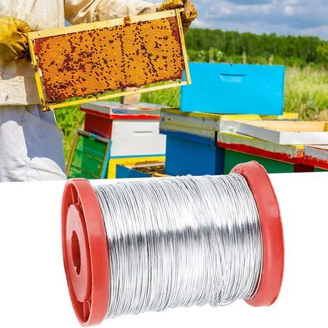 Fil d'acier Inoxydable de 0.5mm, 200 mètre Fil de Fer pour l'outil d'apiculture de Cadres de Ruche (Fil d'acier Inoxydable) (1/4)