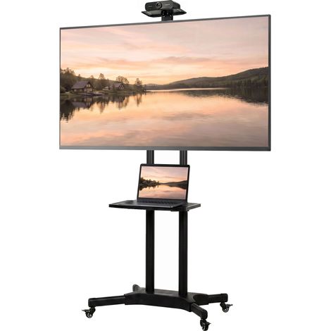 HOMCOM Carrello TV con Ruote 32-75 Pollici, VESA 400x600 mm, Nero (1/5)