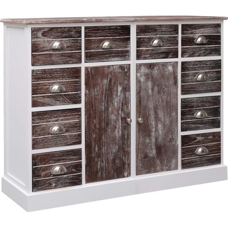Aparador con 10 cajones madera marrón 113x30x79 cm vidaXL (1/5)