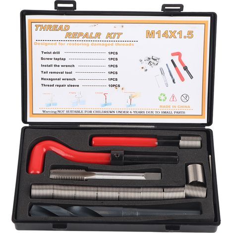 15 PCS INSERTS M14X1.5 Kit d'assortiment d'accessoires de réparation des femmes (1/5)