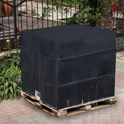Sonnenschutzabdeckung mit Nylonfilterdeckel für 1000L IBC-Regenwassertank (schwarz) (1/3)