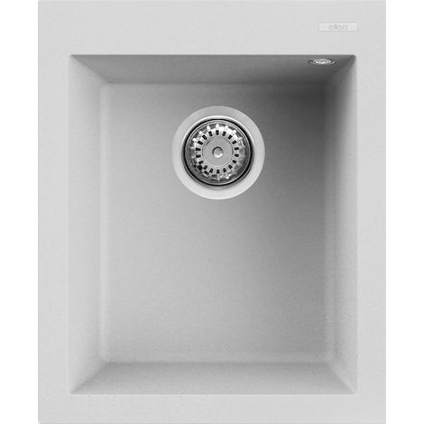 Lavello Elleci Incasso 1 vasca 41x50 Quadra 100 Granitek Bianco LGQ10068 (1/9)