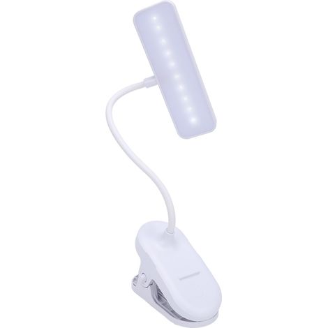 Lampe de bureau à pince avec 3 températures de couleur et intensité variable, rechargeable, lampe de lecture LED avec pince pour tête de lit (1/5)