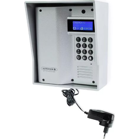 Platine de rue UltraCOM3 ARGENTÉE avec visière argentée + transformateur 12V (gamme UltraCOM) (1/5)