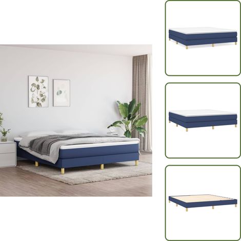 Boxspringbett mit Matratze Blau 160x200 cm Stoff - Boxspringbett - Doppelbett - Bettenrahmen - Matratze - Matratzenauflage (1/5)