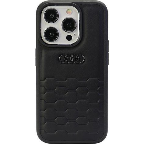 iPhone 15 Pro Max Audi Hülle aus schwarzem Kunstleder (1/5)