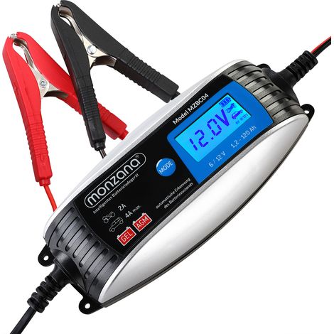 Car battery charger fully automatic 6V 12V car motorcycle charger LCD screen trickle charge (1/5)