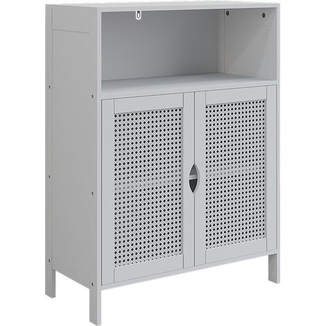 mobiletto bagno Liora, Bianco, 60 x 80 cm con 2 porte, Vicco (1/5)