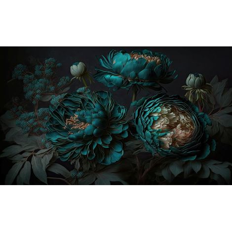 Heizkörperverkleidung für das Wohnzimmer, magnetische Abdeckung, Blumenmuster Pfingstrosen, 60 x 100 (1/3)